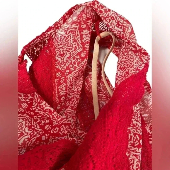 BCBG MAXAZRIA  Jalena Poppy Red Lace Combo Dress Size 2 - Picture 9 of 16